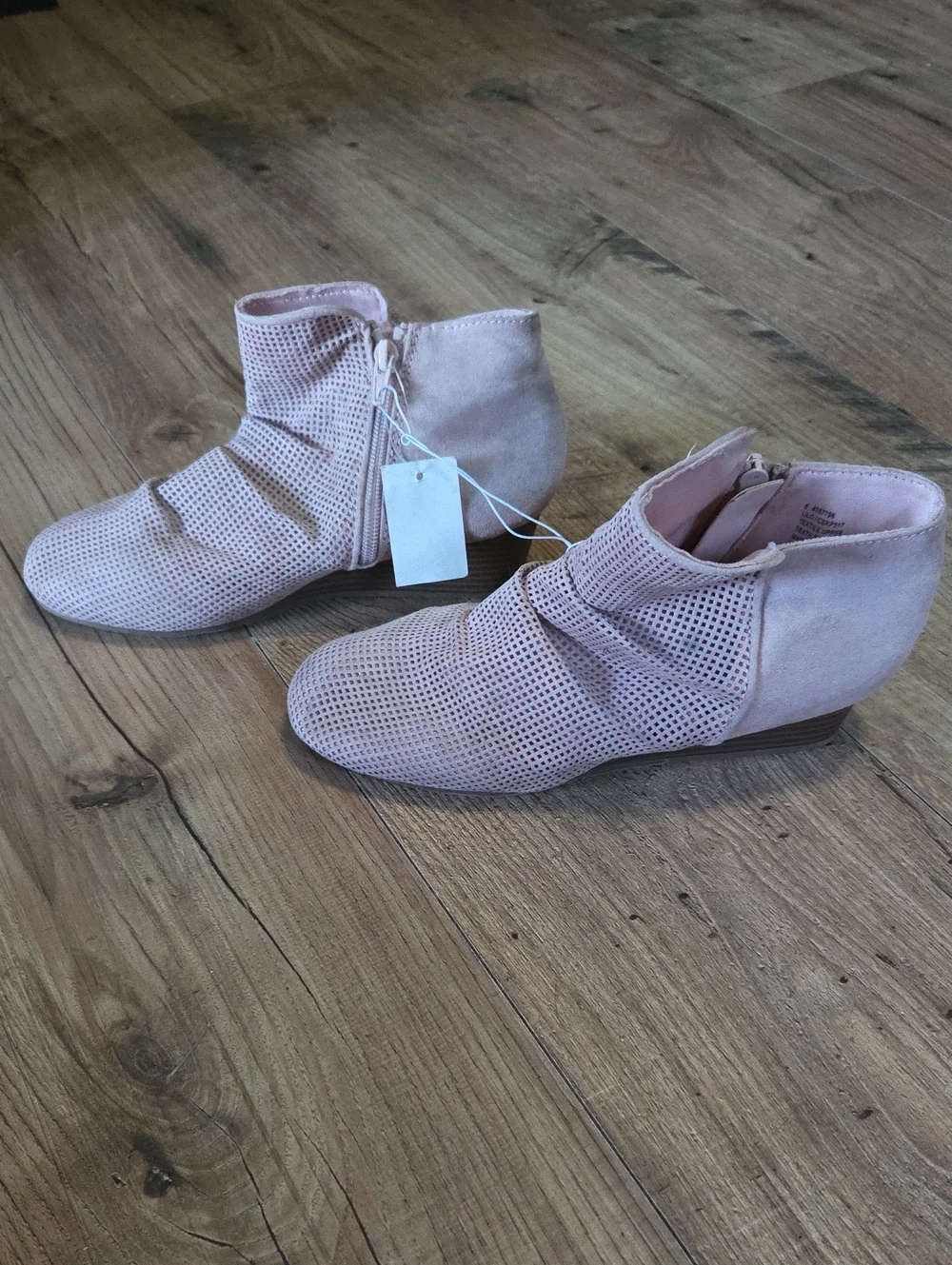 Falls Creek | Laser Cut Side-Zip Ankle Booties in Light Pink
